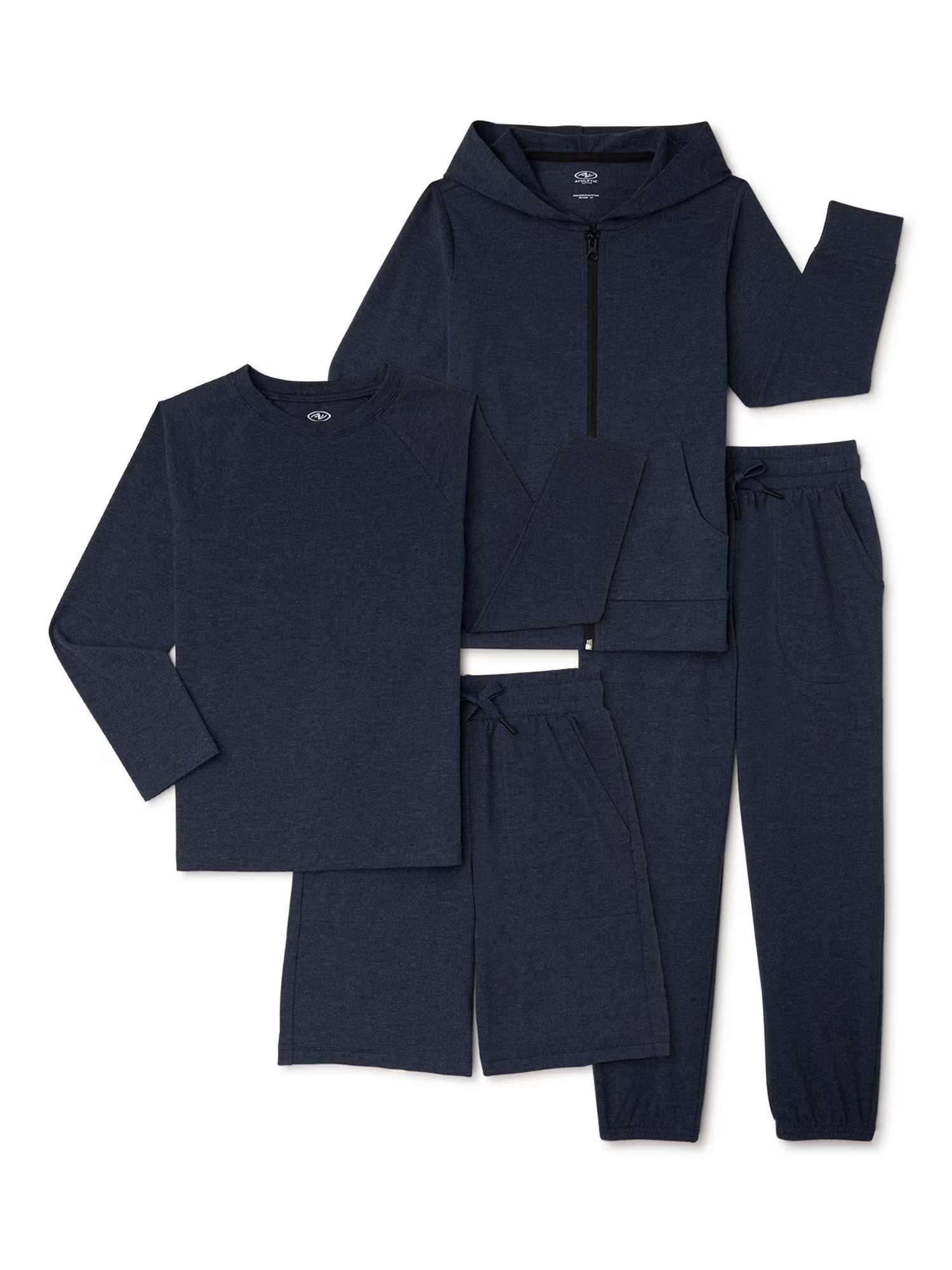 Athletic Works Boys Jersey Knit Outfit Set, 4-Piece, Sizes 4-18 & Husky | Walmart (US)