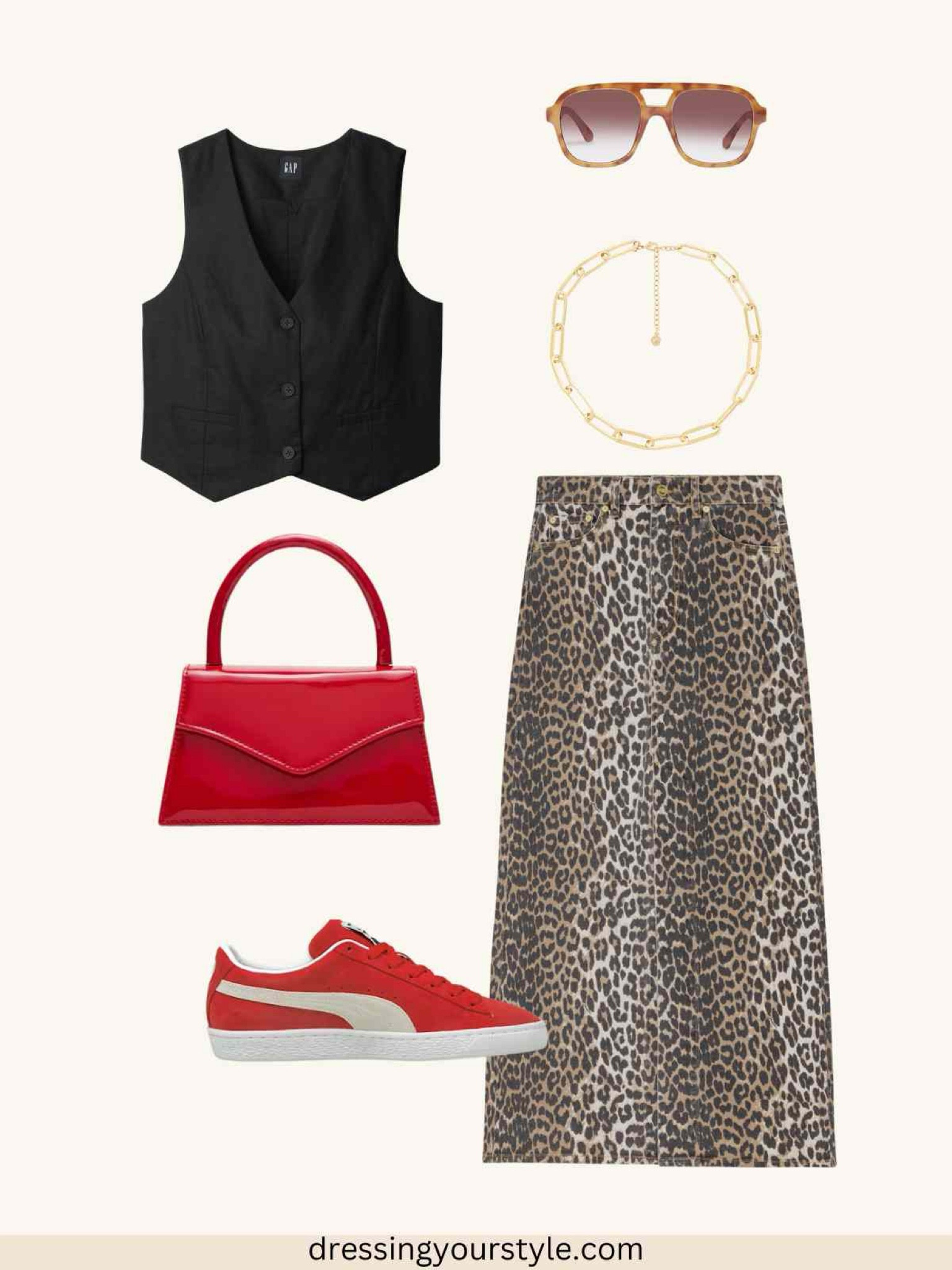 Leopard print skirt outfit for womenn