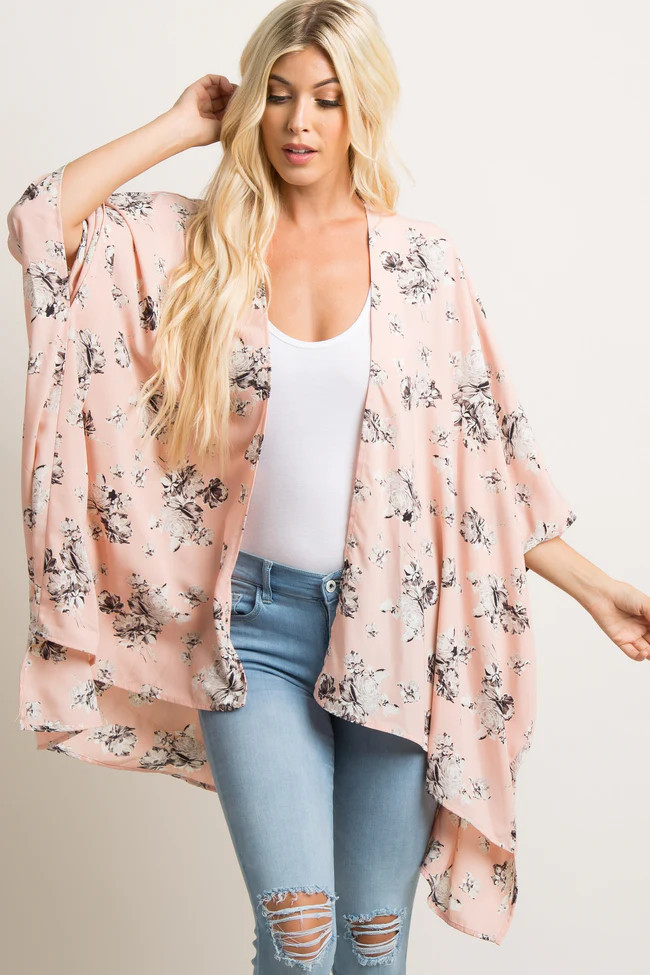 Light Pink Floral Draped Cover Up | PinkBlush Maternity