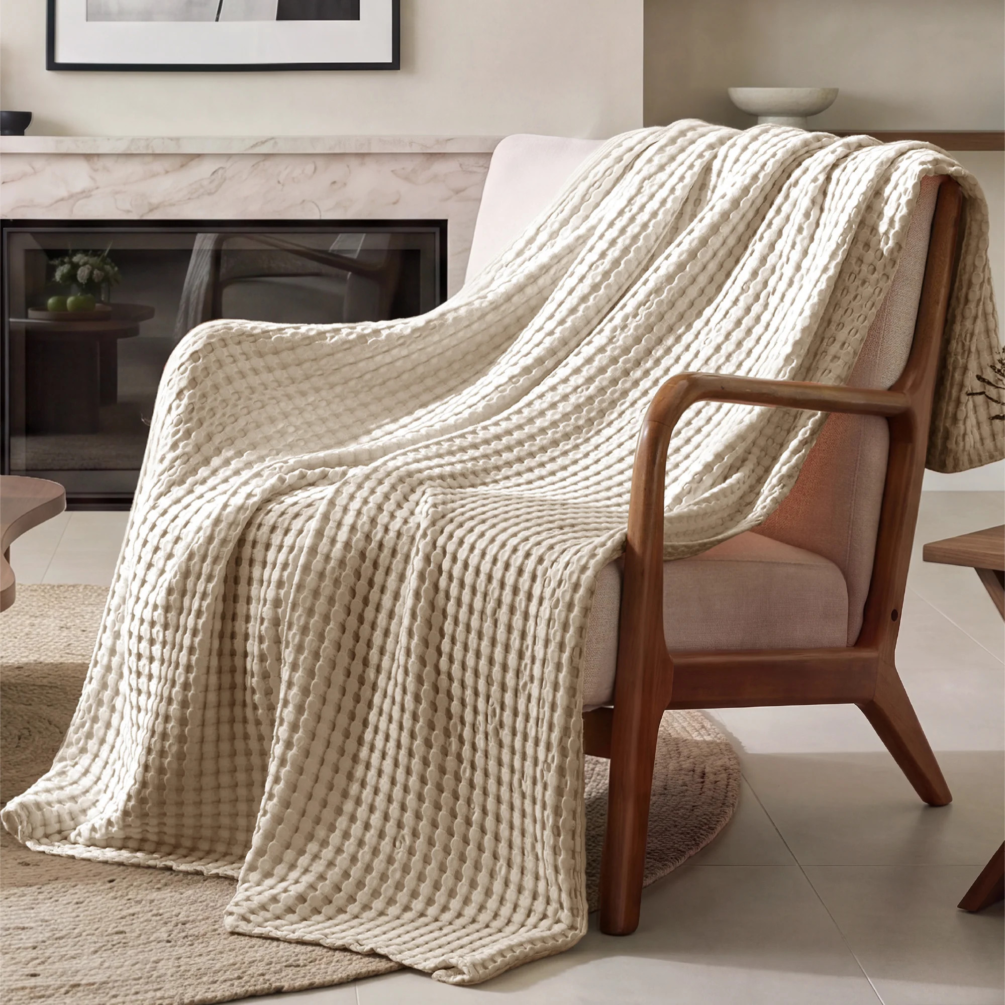 Bedsure 279gsm Cotton & Rayon from Bamboo Waffle Blanket GentleSoft™️ | Wayfair North America