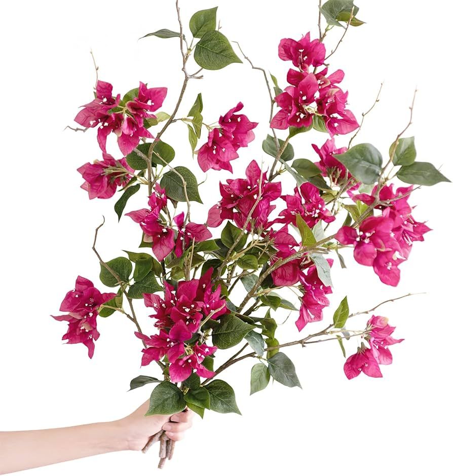 Ling's Moment Artificial Bougainvillea Plants, 6pcs Silk Bougainvillea Branches, Real Touch Faux ... | Amazon (US)