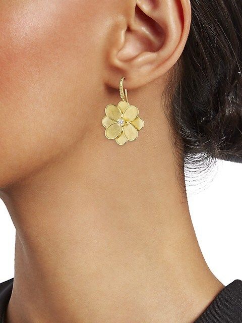 Petali Lunaria 18K Yellow Gold & Diamond Flower Drop Earrings | Saks Fifth Avenue