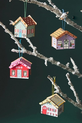 Village Advent Calendar Ornaments, Set of 24 | Anthropologie (US)