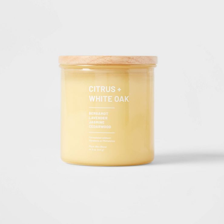 Wellness Jar Citrus and White Oak Candle Yellow - Project 62™ | Target