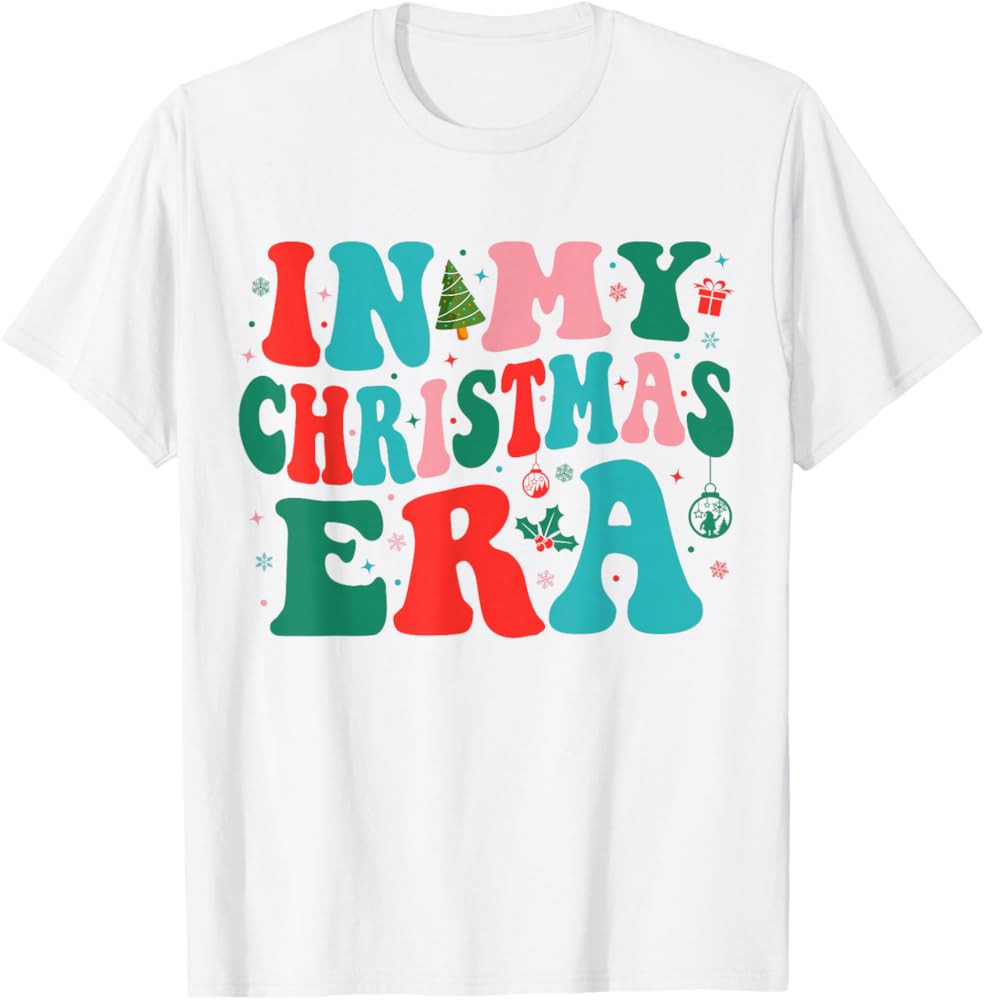 In My Christmas Era Cute Groovy Christmas Holiday Xmas T-Shirt | Amazon (US)