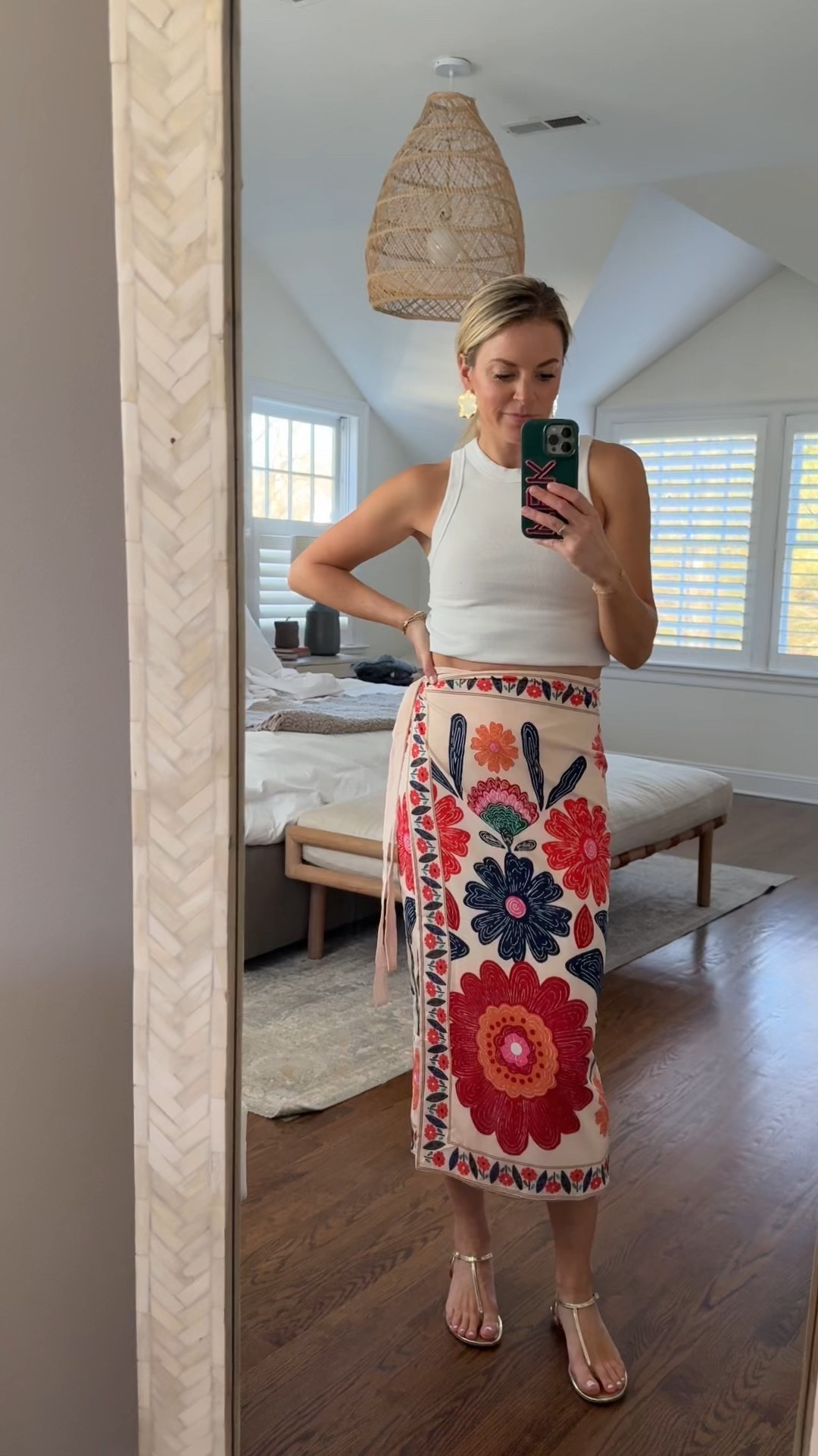 How cute is this wrap skirt?! Under $50 and several prints to choose from. Perfect for a beach vacay 
-size smalls
-sandals tts & also linked a more affordable option I own 

Amazon fashion, resort wear funds 