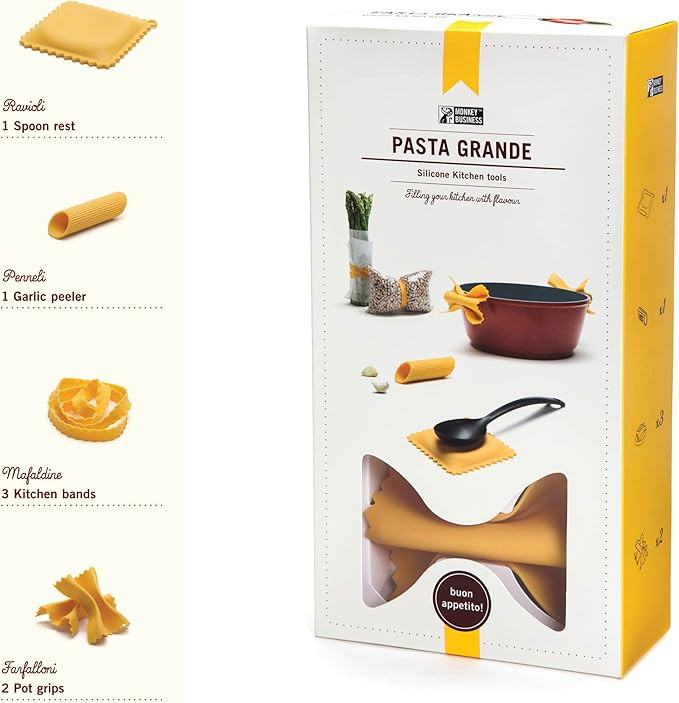 Pasta Grande - Fun Pasta Shaped Silicone Kitchen Tools in a Gift Box / 4 of our Pasta-shaped kitc... | Amazon (US)