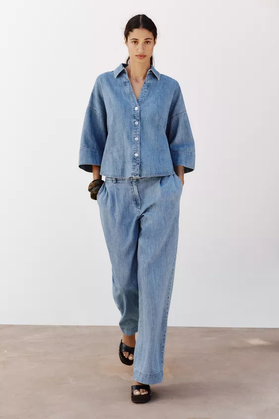 HIGH RISE Z1975 DARTED WIDE LEG JEANS | Zara US