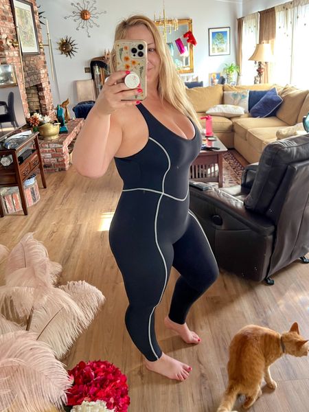 My fav one piece jumpsuit is on SALE now! 
I am wearing size L 
Linked my other favs also on SALE! 
Curvy athletic midsize 

#LTKmidsize #LTKfitness #LTKsalealert