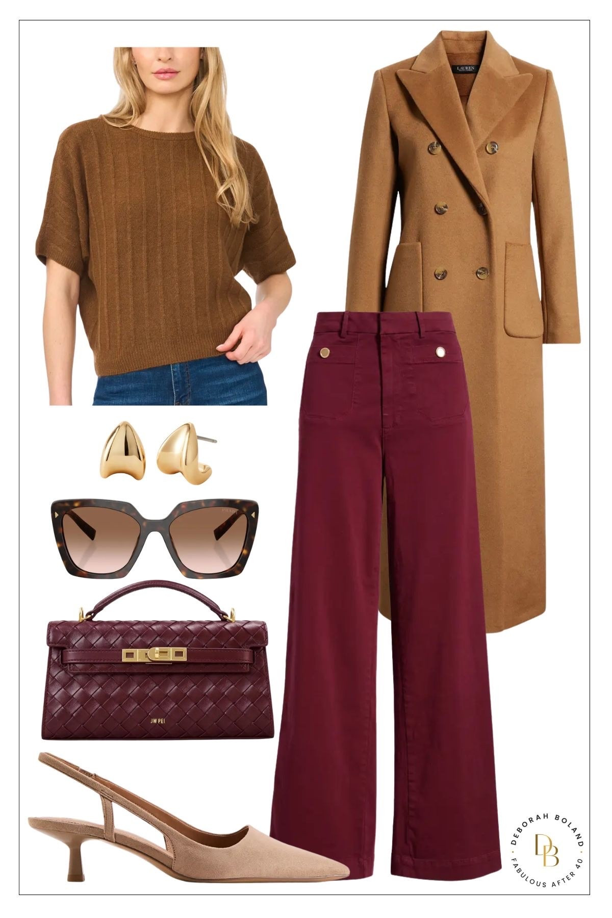 I love mixing Falls trending colors like this rich burgundy and cozy camel. This look is sleek and polished ready for a day out and about.

#LTKSeasonal #LTKOver40 #LTKSaleAlert