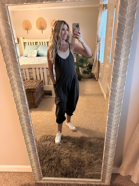 Obsessed with this Free People Movement Hot Shot Onesie. Paired with the Happiness Runs Crop Tank! So soft and THESE POCKETS! 😌 Wearing the washed black. Onesie $70 and tank $30. I linked the Amazon dupes for another less expensive option! 

#LTKfit #LTKbump #LTKFind