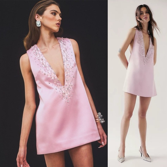 Retrofete Maisy Embellished Mini Dress Earl Rose Pink Silver | Poshmark