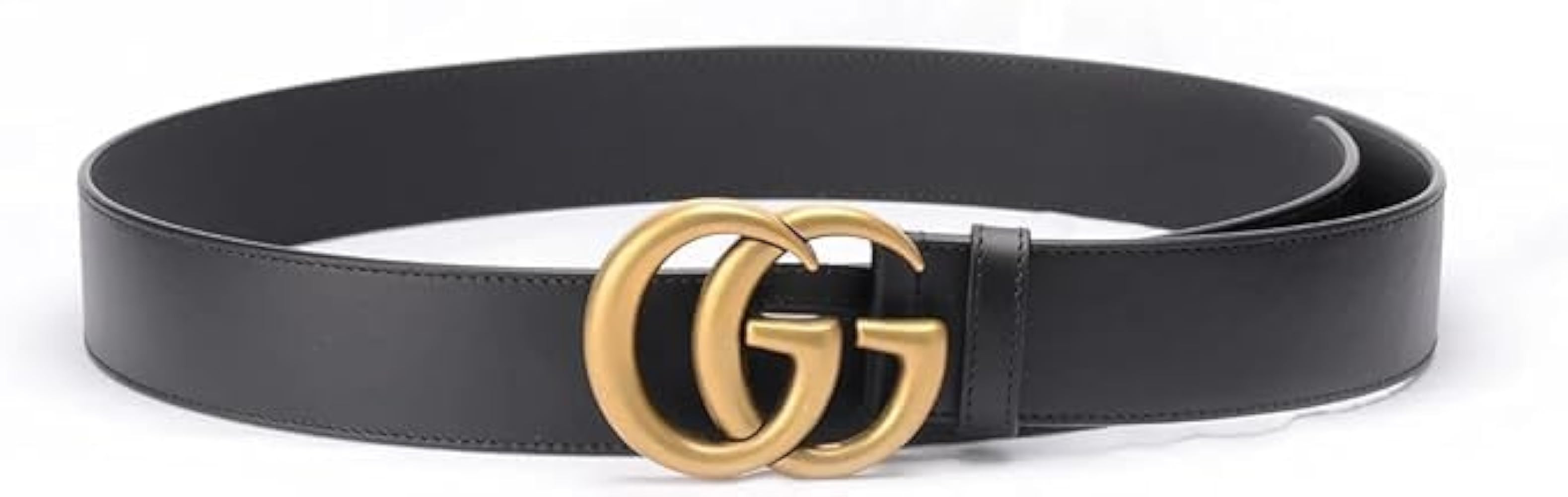 Gucci Marmont Black Leather Belt with GG Antique Brass Buckle | Amazon (US)