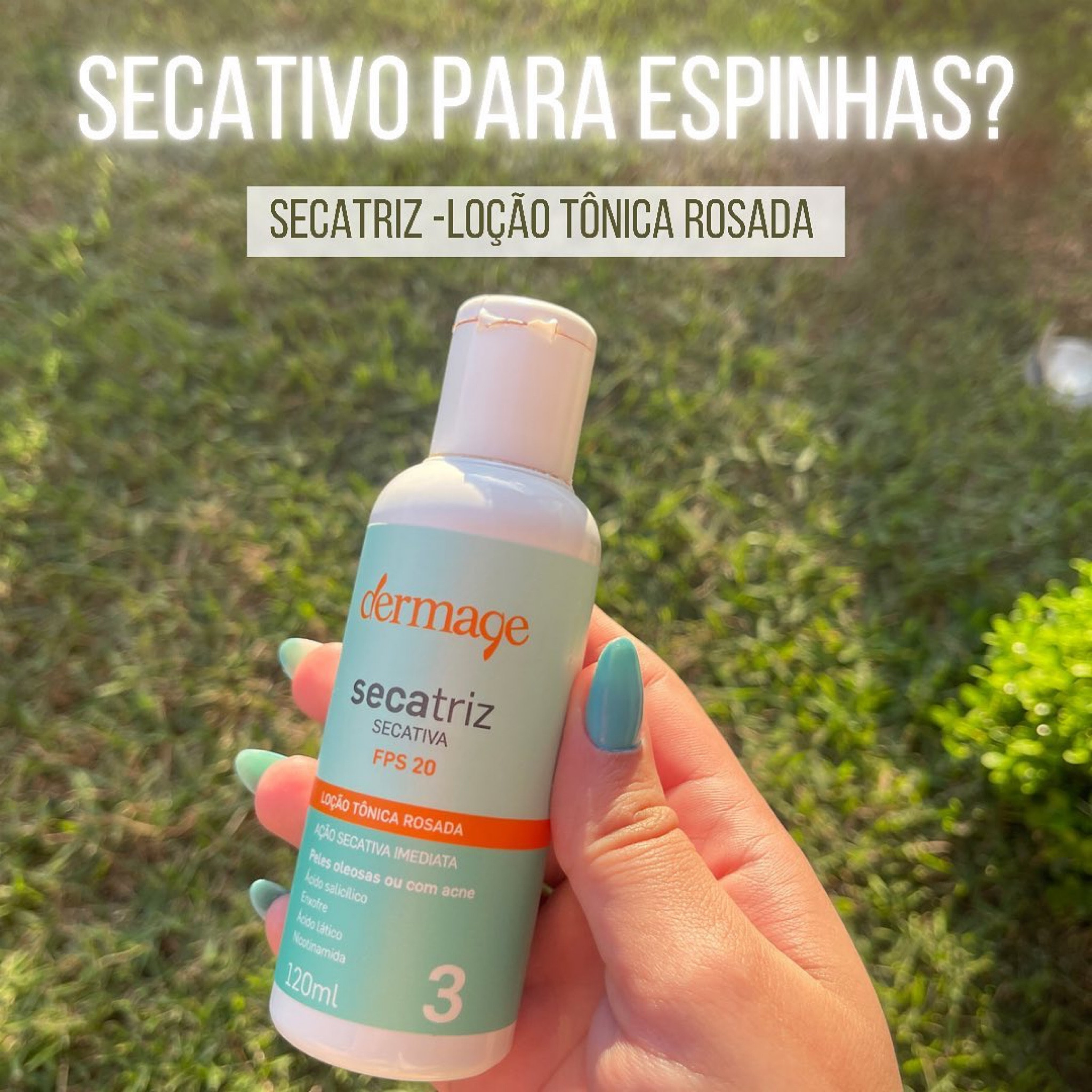 Oi amoressss 💜 hoje eu vim falar sobre um produtinho que MUDOU A MINHA VIDAAA!

✨ Todo mundo sabe que espinhas são problemas para a maioria das pessoas, e o excesso de maquiagens ou alimentação ruim ocasiona o apartamento dessas tão indesejadas visitas.

✨ Secatriz - Loção Rosada Dermage: o que a marca promete: Com ação adstringente e secativa, a Loção Tônica Rosada Secatriz foi desenvolvida especialmente para complementar o tratamento antiacne da pele oleosa. Com FPS 20, proporciona ação secativa imediata e segura, enquanto controla a oleosidade da pele.

✨ O que eu achei dele: simplesmente AMEI! Ele tem um cheirinho um pouco forte, mas achei muuuito bom para ajudar a secar espinhas, mas claro, ele não faz nenhum milagre, então pode ser que não funcione em todo tipo de acne. Eu normalmente passo antes de dormir e no outro dia a espinha já aparece bem sequinha.

✨ Possui uma combinação de ingredientes anti-inflamatórios e secativos, que combate a acne, além de controlar a oleosidade e reduzir os poros dilatados.

#LTKbeauty #LTKbrasil