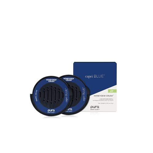 Capri Blue Pura Car Diffuser Refills - Includes 2 Car Air Freshener Pura Scent Diffusers - Long Lasting Air Freshener - Refills Only - Notes of Honeydew, Grapefruit & Apple (Honeydew Crush, 2 Pack) | Amazon (US)