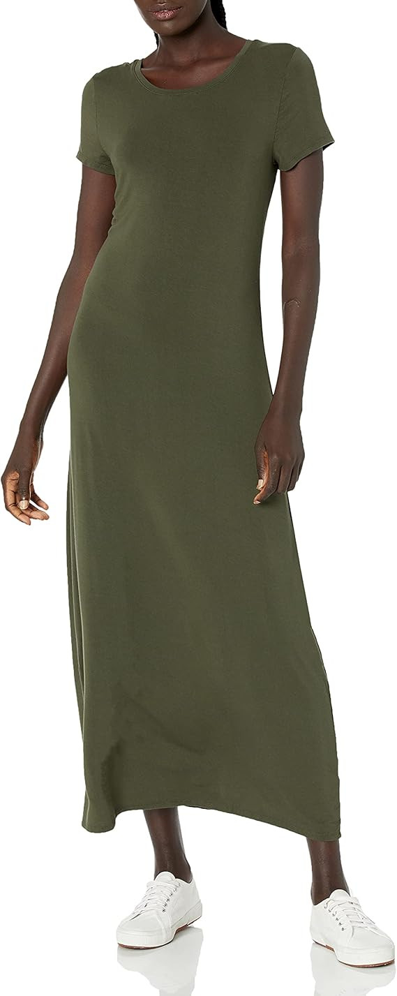 Amazon Essentials Women's Short-Sleeve Maxi Dress, Flowy | Amazon (US)