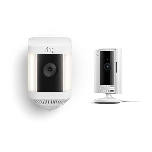 Ring Spotlight Cam Plus Battery with All-new Ring Indoor Cam, White | Amazon (US)