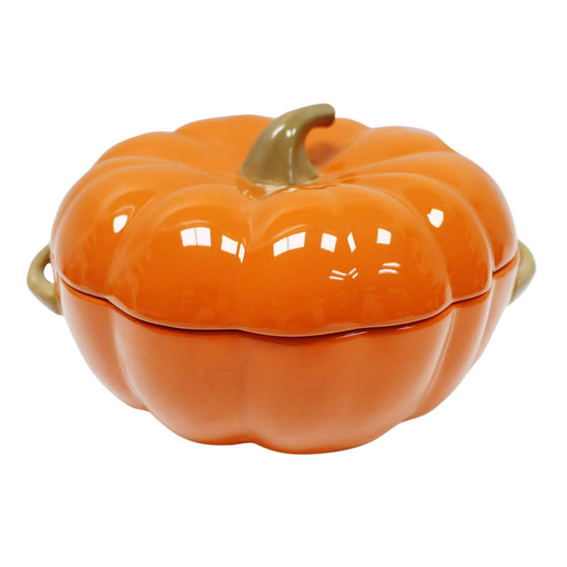 Pumpkin Shaped Ceramic Soup Tureen with Lid | At Home