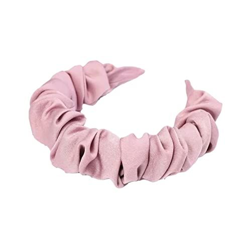 The Knotted Shop Ruched Ruffled Scrunchie Headband (Pink) | Amazon (US)