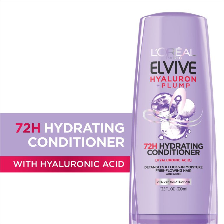 L'Oreal Paris Elvive Hyaluron + Plump, Hydrating Conditioner, for Dry Hair, 13.5 fl oz | Walmart (US)