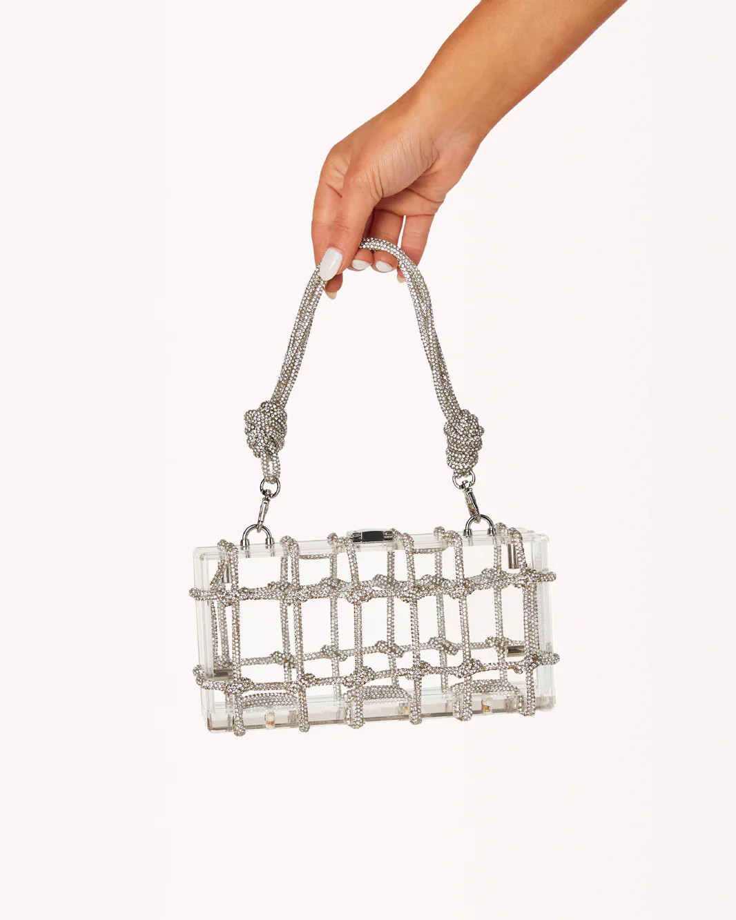 BILLY CLUTCH BAG - SILVER DIAMANTE-CLEAR | Billini (ANZ)