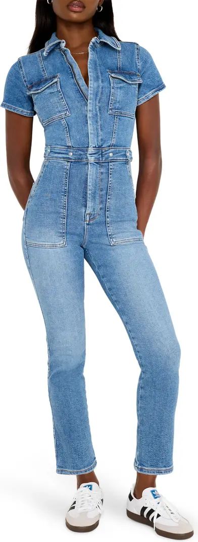 Good American Fit for Success Denim Utility Jumpsuit | Nordstrom | Nordstrom