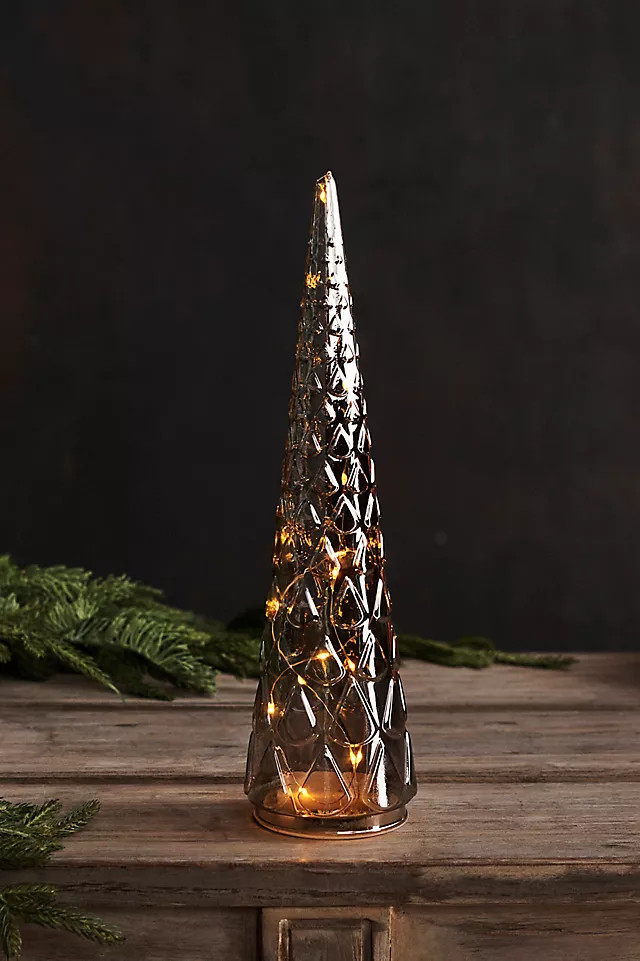 Pre-Lit LED Glass Evergreen | Anthropologie (US)