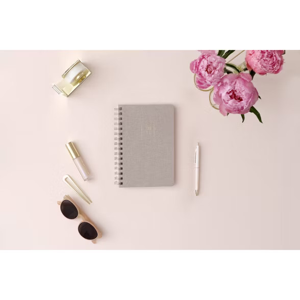 2022 Planner 5" x 8" Weekly/Monthly Wirebound Fabric Hardcover Solid Tan - Rachel Parcell by Blue... | Target