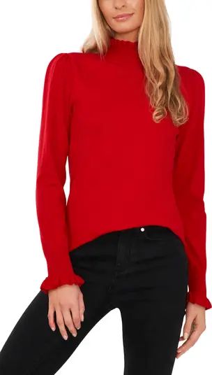 CeCe Ruffle Mock Neck Sweater | Nordstrom | Nordstrom