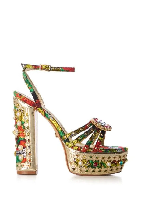 AZALEA WANG KALANI MULTI BROCADE EMBELLISHED SANDAL | AKIRA