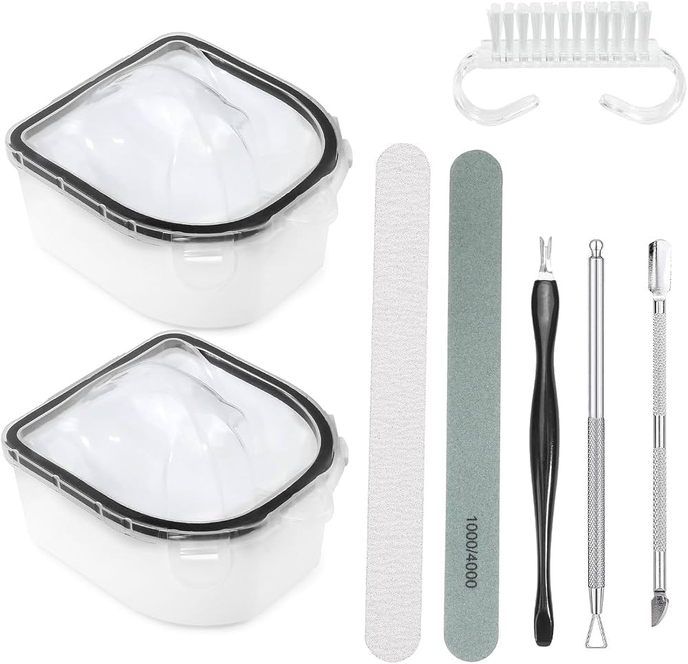 Yokilly Nail Soaking Bowl, 2 PCS Soak Off Gel Polish Remover Manicure Bowl, Acetone Nail Soak Off... | Amazon (US)
