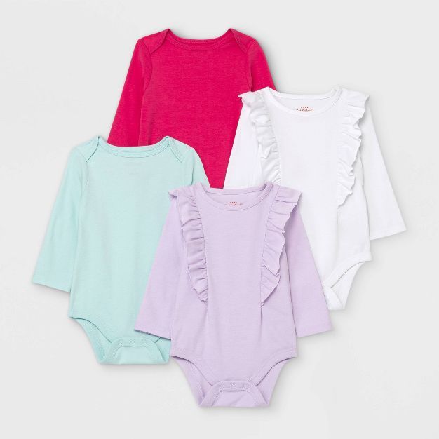 Baby Girls' Long Sleeve Bodysuit - Cat & Jack™ White | Target