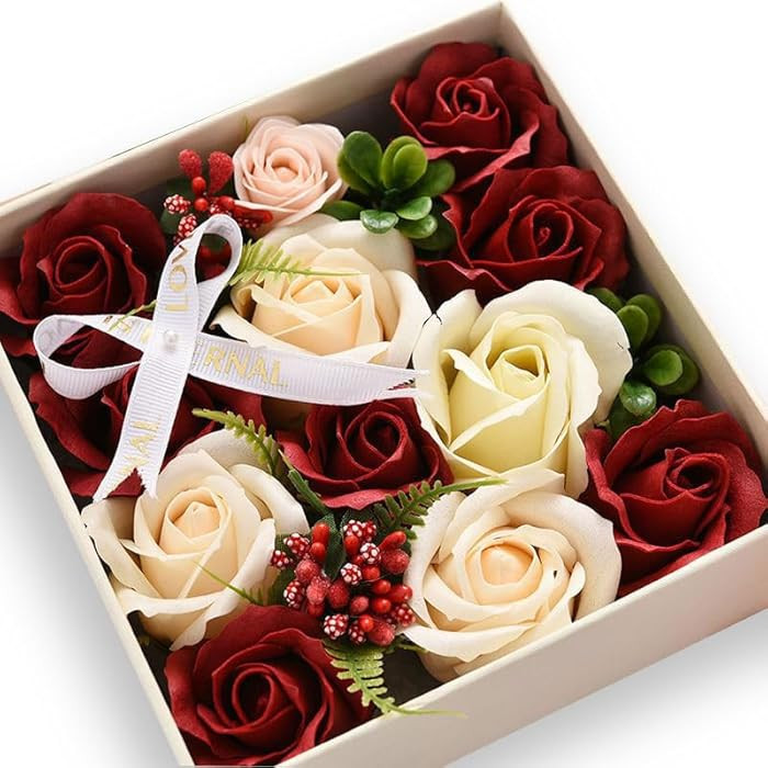 Ideal Swan Rose Bath Soap - Rose Flower Floral Scented Rose Petals in Flower Box, Bath Soap for B... | Amazon (US)