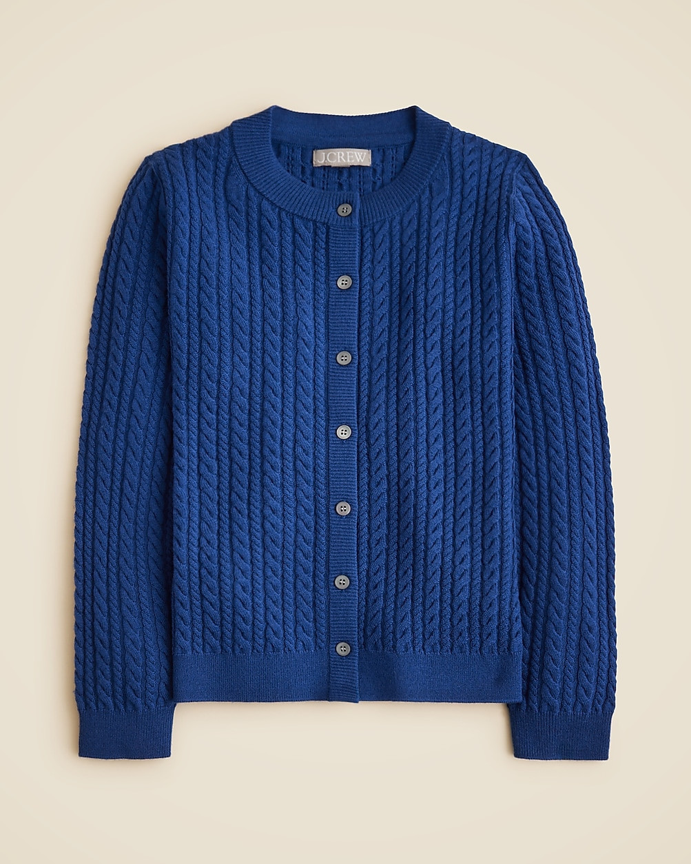 Cable-knit crewneck cardigan in merino wool | J. Crew US