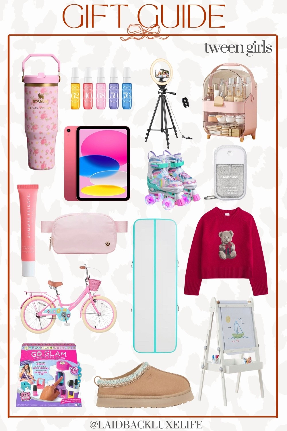 Gift Guide for Tween Girls, gift idea, holiday gift guide, gymnastics mat, art easel, bike, roller skates, ring light, Amazon find, Stanley, Ulta Beauty, Sephora Beauty, LoveShackFancy, Lululemon, Abercrombie Kids #LaidbackLuxeLife

Hey Beautiful! Feel free to comment on this post if you have any questions! 🫶🏽

Follow me for more fashion finds, beauty faves, lifestyle, home decor, sales and more! So glad you’re here!! XO, Karma

#LTKFindsUnder100 #LTKHoliday #LTKGiftGuide