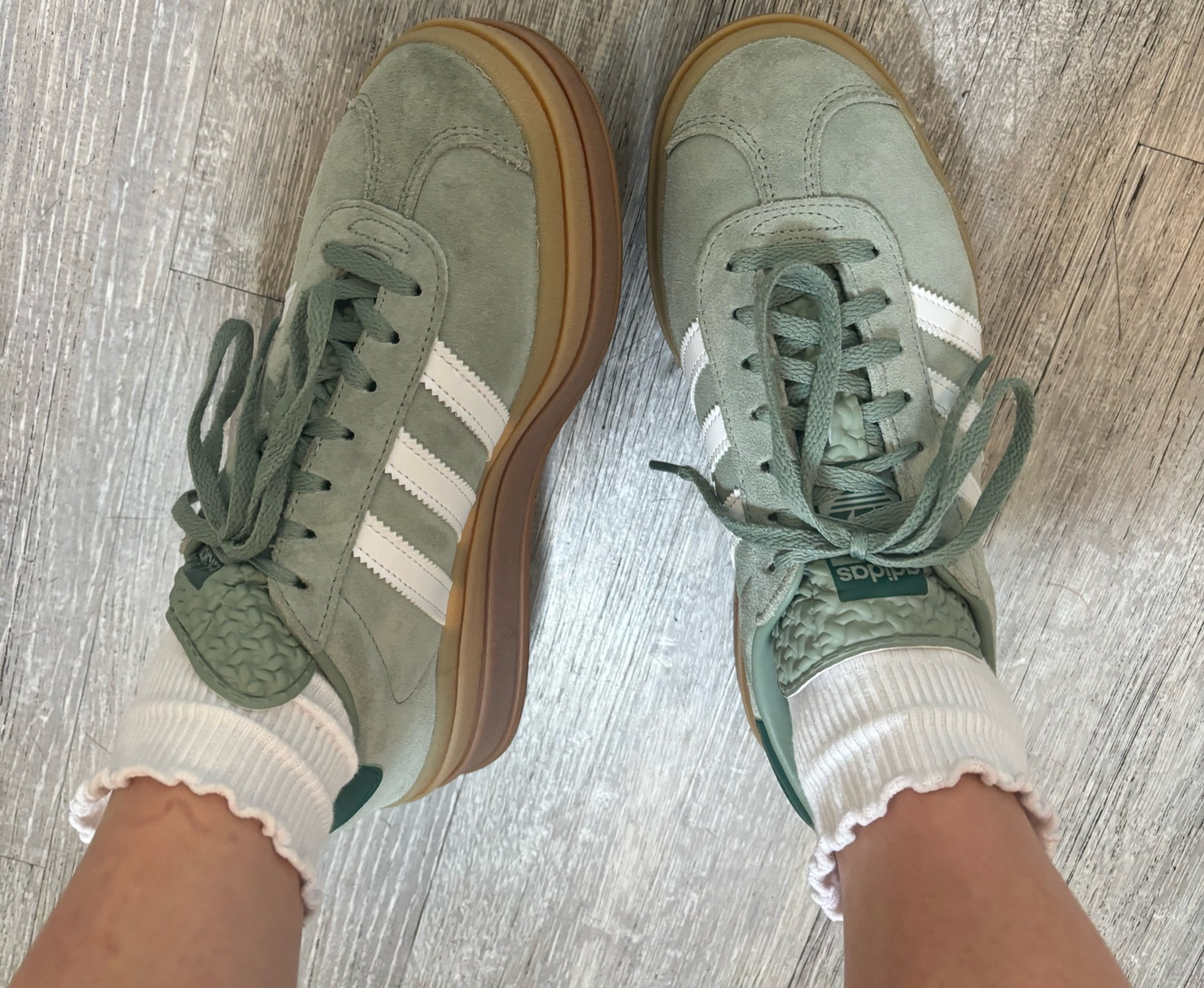 Size down in the sneaks! I’m typically an 8 but wear a 7 in these. Don’t think this color is avail anymore but linked a similar one. Ruffle socks as usual 🧚🏼

#LTKStyleTip #LTKU #LTKSeasonal