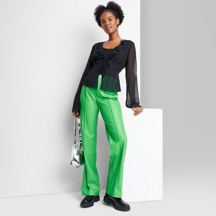 Women's High-Rise Faux Leather Flare Pants - Wild Fable™ | Target