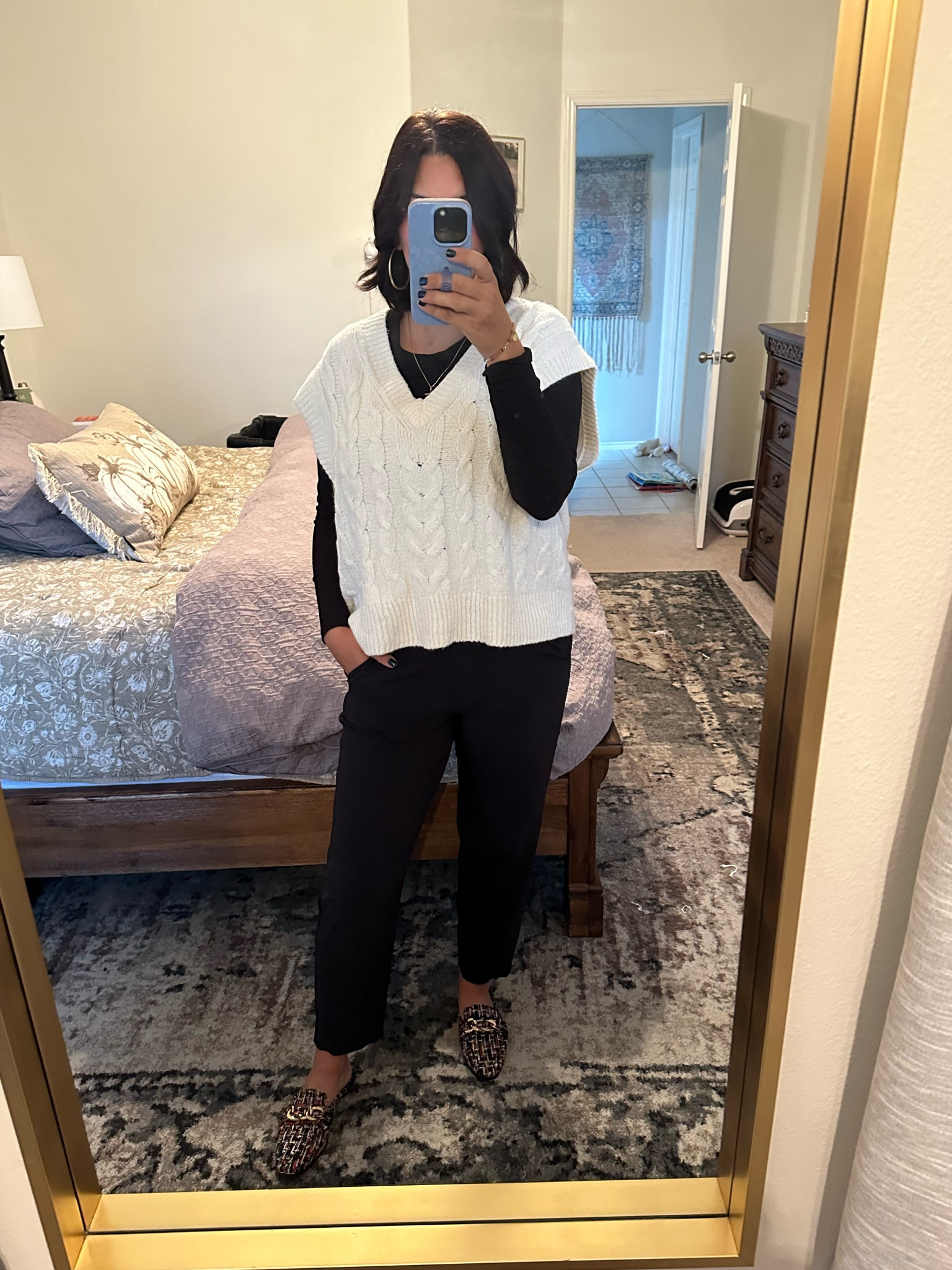 Ribbed long sleeve: Walmart finds, medium
Sweater vest: large from old navy
Work pants: tts
Work shoes, tts 

#LTKworkwear #LTKmidsize #LTKshoecrush