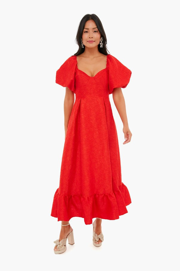 Red Grandma Rose Midi Dress | Tuckernuck (US)