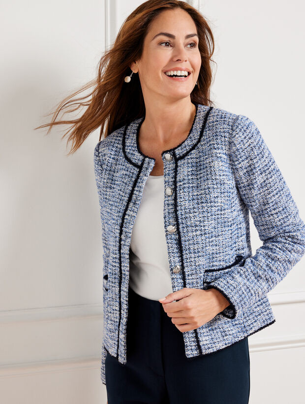 Smile Tweed Fringe Jacket | Talbots