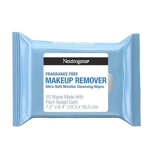 Neutrogena Fragrance-Free Makeup Remover Wipes, Daily Ultra-Soft Micellar Cleansing Wipes Gently Remove Oil & Waterproof Makeup, Hypoallergenic, Made with Plant-Based Cloth, 25 ct | Amazon (US)