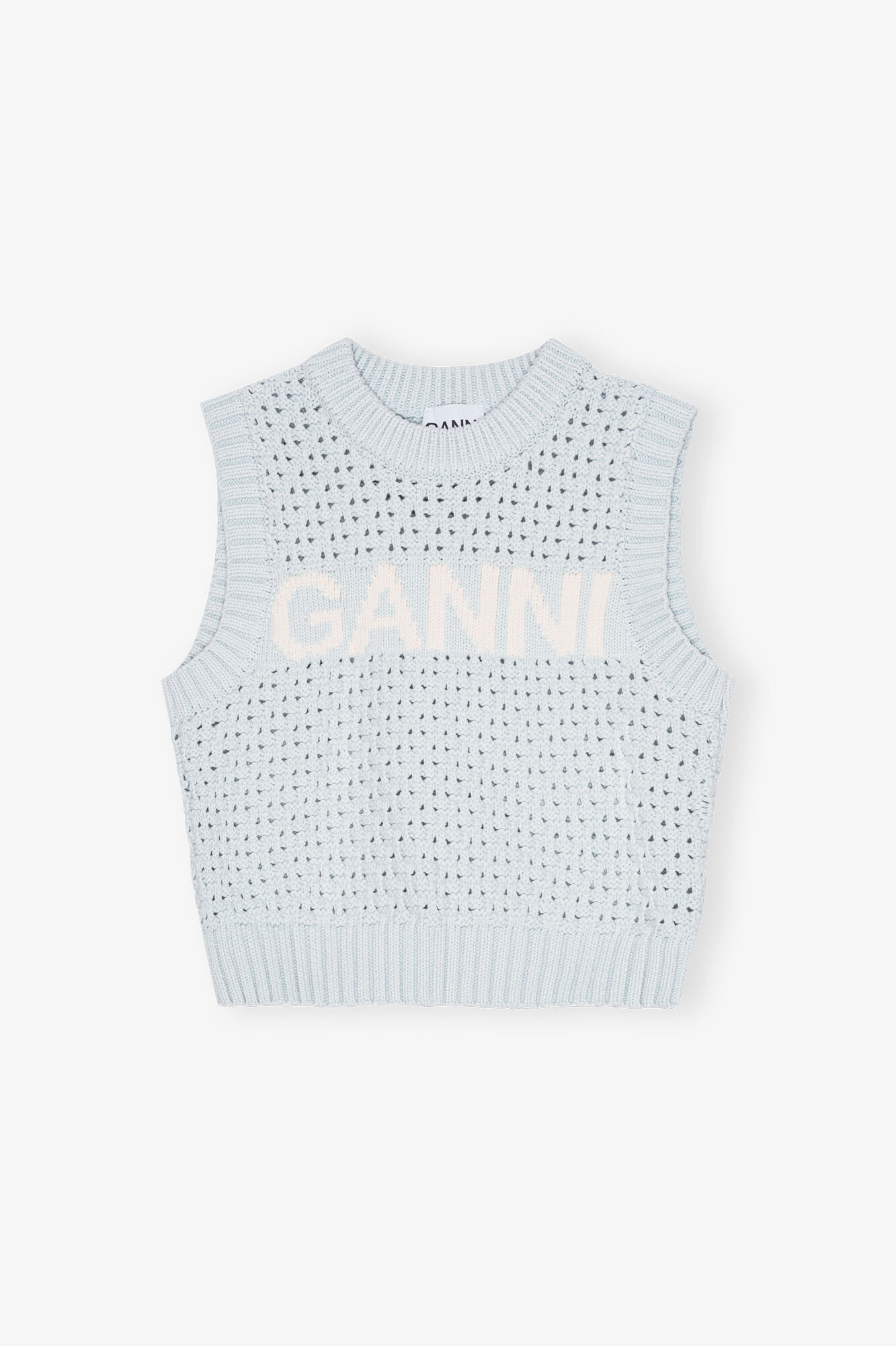 Blue Pointelle Vest | Ganni
