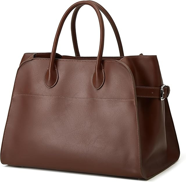 Leather Tote Bags for Women Large Tote Bag Retro Top-handle Bag Trendy Work Bag PU Leather Purse ... | Amazon (US)