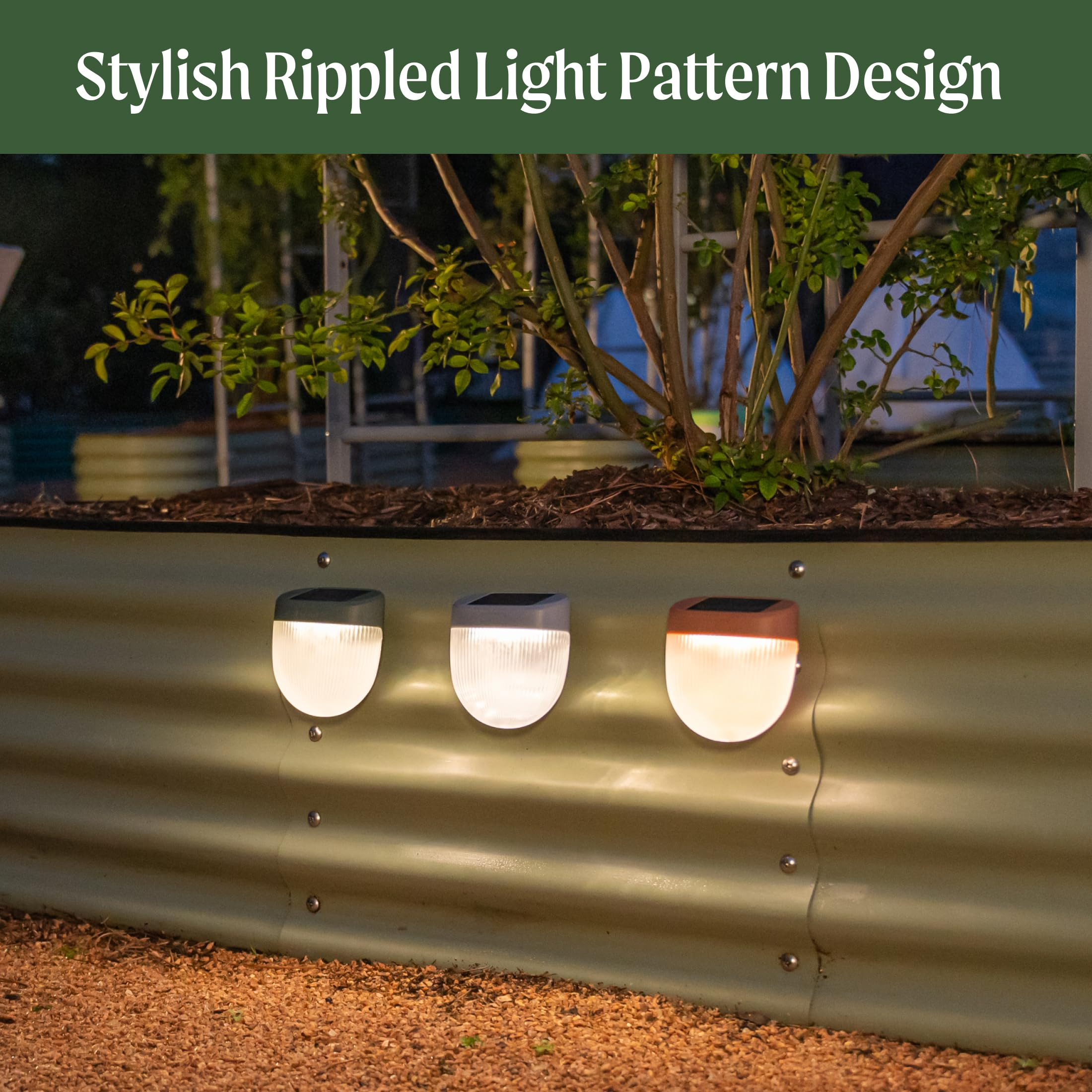 Vego garden Rippled Solar Garden Lights with Auto Sensors Magnetize Securely to Raised Beds, IPX4... | Amazon (US)