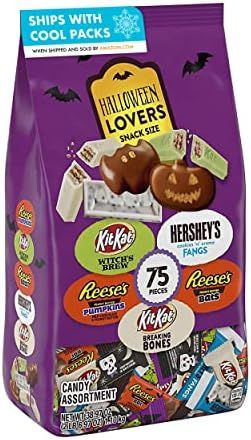 REESE'S, KIT KAT and HERSHEY'S Milk Chocolate and Creme Assortment Snack Size Candy, Halloween, 3... | Amazon (US)