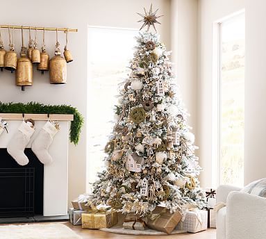 Pre-Lit Flocked Vermont Spruce Artificial Christmas Tree - 7.5ft | Pottery Barn (US)