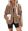 Nirovien Womens Fuzzy Fleece Jacket Button Down Sherpa Coats Casual Winter Warm Outwear with Pock... | Amazon (US)