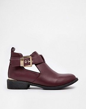 River Island Red Jennie Cut Out Boots | ASOS UK