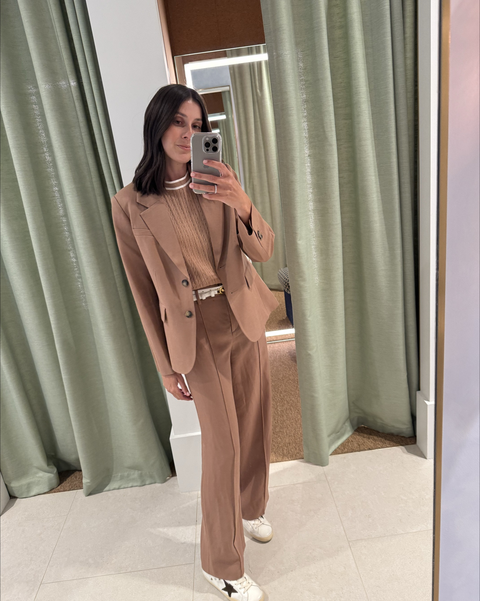 Polished but never too serious 🤍 The Valerie blazer + matching pant from Sportscraft is the kind of chic pantsuit you can take anywhere. I’ve styled mine as a tonal look with a chic short sleeve knit and sneakers for an effortless balance between tailoring and ease — desk to drinks, meetings to weekends.

#LTKstyletip #LTKspring #LTKaustralia