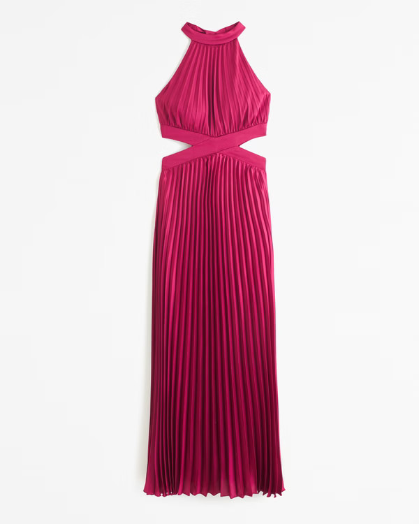 Women's The A&F Giselle Pleated One-Shoulder Maxi Dress | Women's The A&F Wedding Shop | Abercrom... | Abercrombie & Fitch (US)